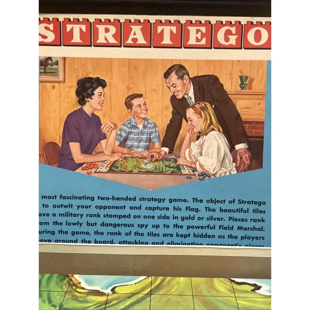 Vintage 1961 Stratego Board Game Milton Bradley 4916 Complete Red Blue Pieces